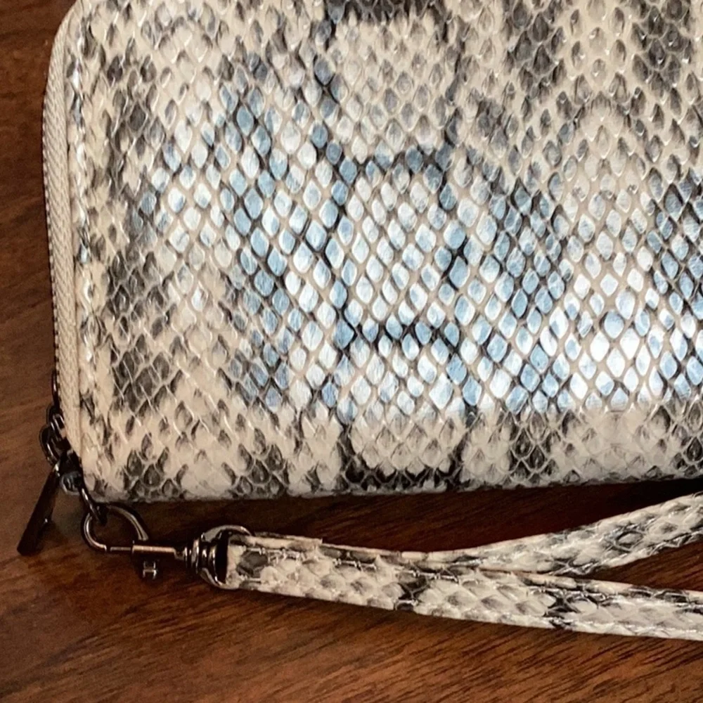 A New Day snakeskin double zip wallet with removable wristlet strap
